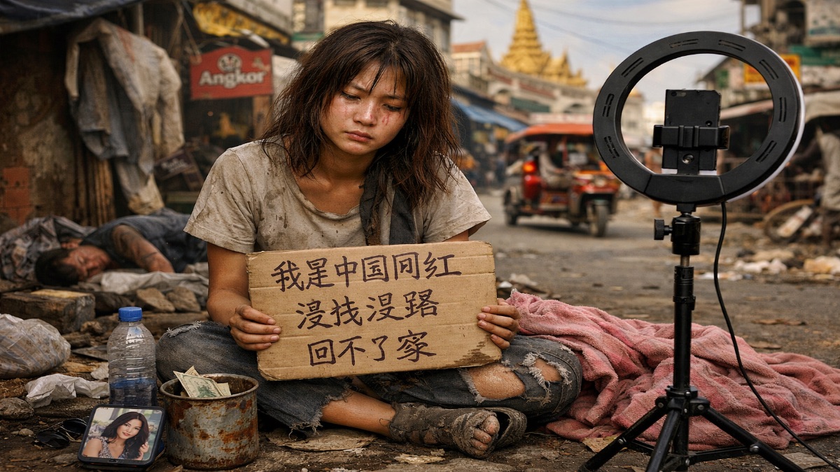 Influencer jadi gelandangan. (gambar dibuat dengan AI)