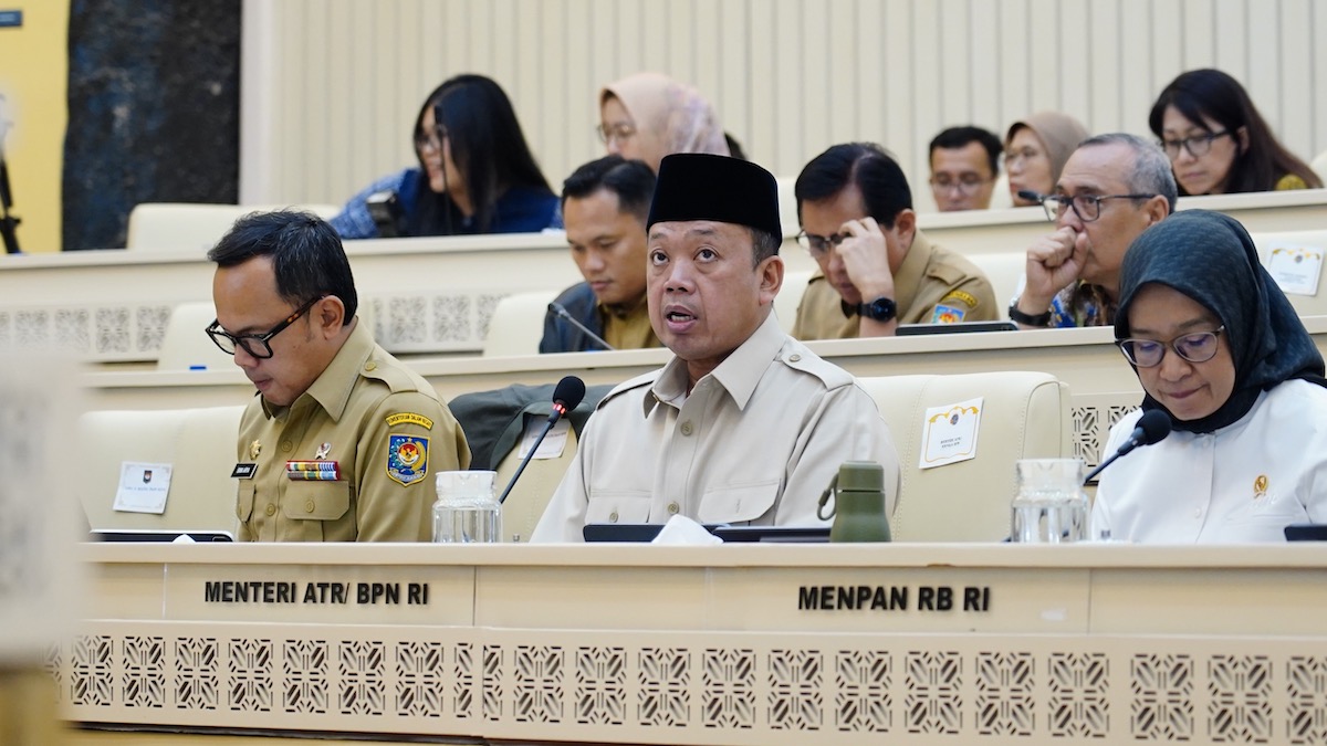 Menteri Nusron saat RDP dengan DPR RI. (dok. istimewa)